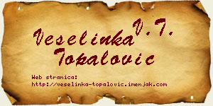 Veselinka Topalović vizit kartica